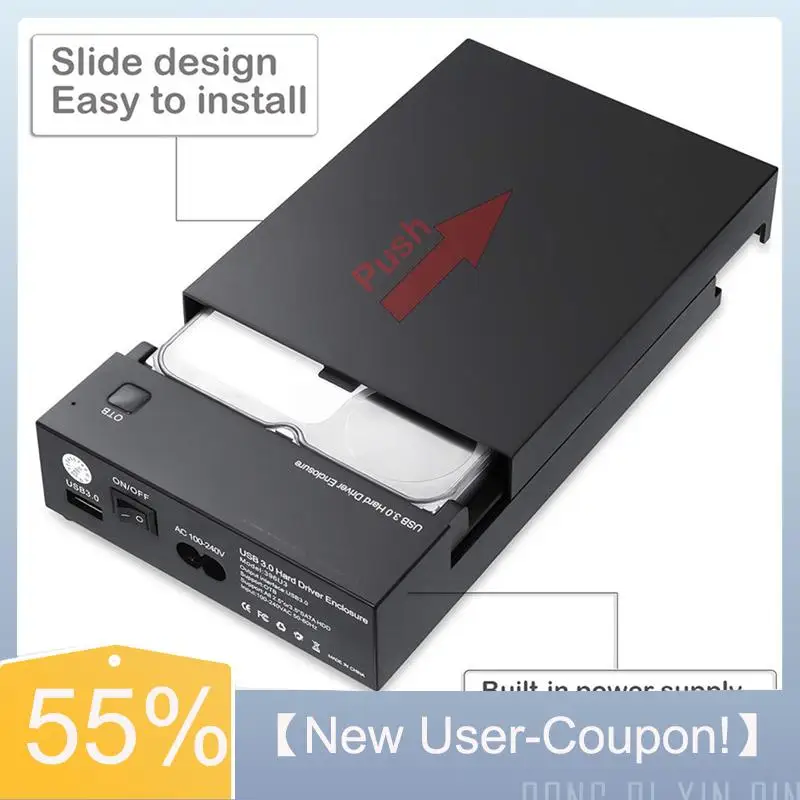 A81M Neu-USB 3.0 3,5 Zoll SATA Festplatte Externes Gehäuse SSD HDD Festplattengehäuse Unterstützung 16 TB Laufwerke OTB One Touch Backup-US Pl Image