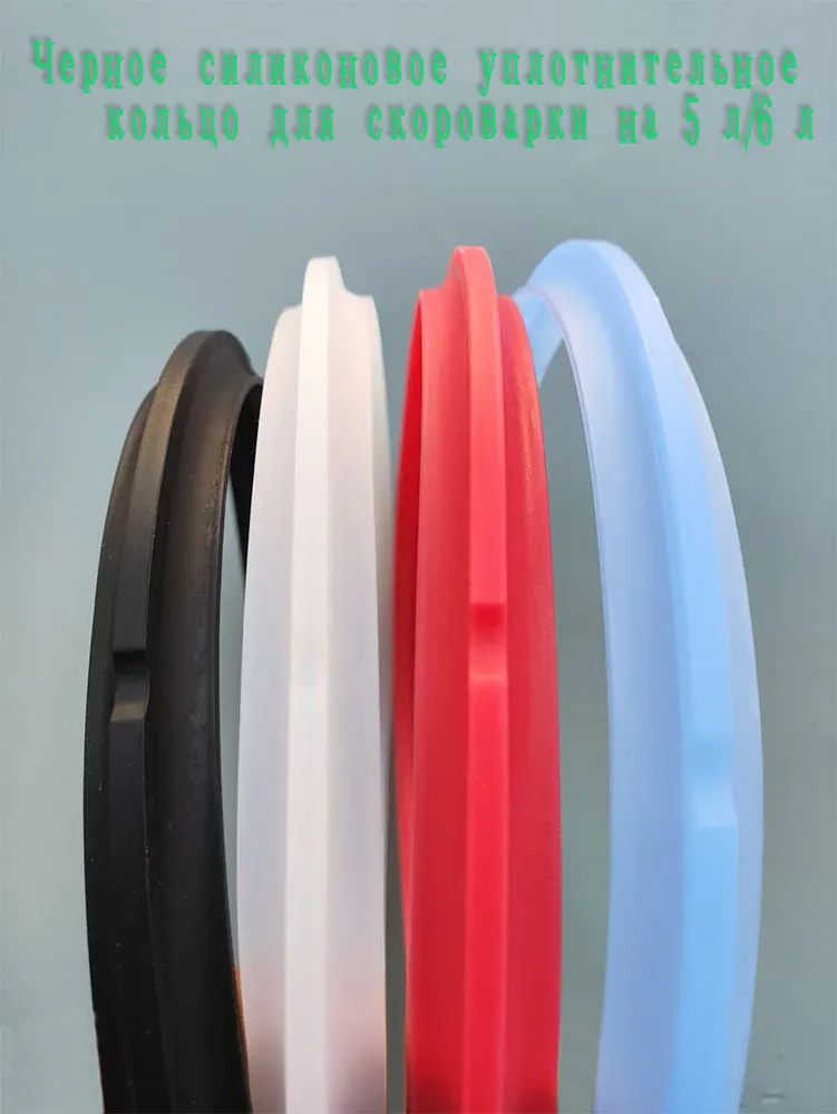 Original-Ersatzdichtung aus schwarzem Silikon für elektrischen Schnellkochtopf 5L 6L, hitzebeständige Deckeldichtung in Lebensmittelqualität Image
