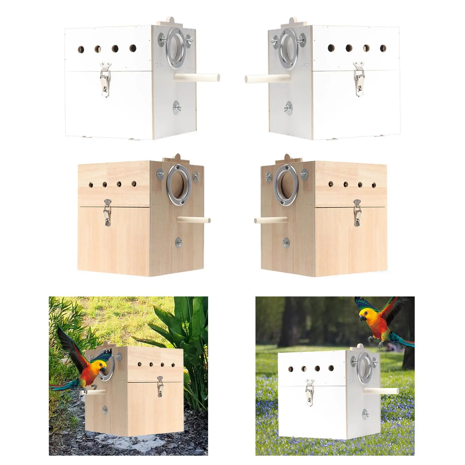 Vogelzuchtbox Brutkasten Vogelnesthaus für Kakadus, Wellensittiche, Kanarienvögel Image