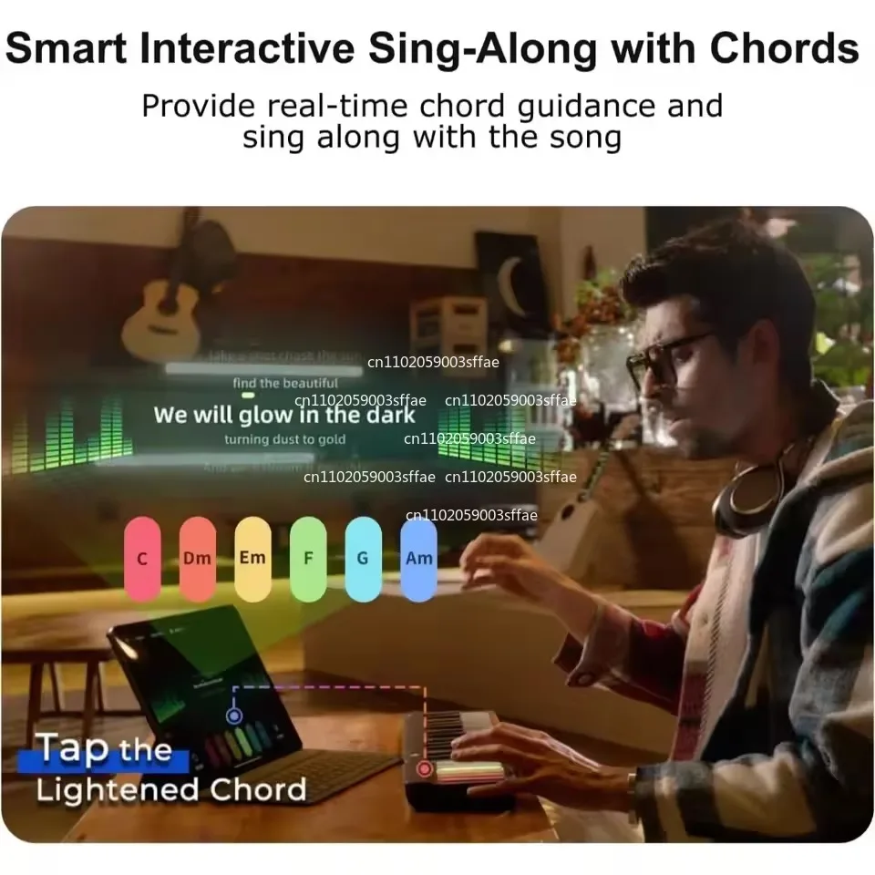 PopuPiano Smart Piano Keyboard für Anfänger mit MIDI-Controller Smart LED Interaktive Sing-Along-Funktion Image