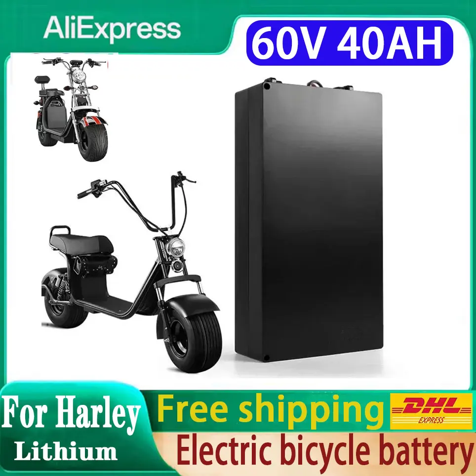 Für Harley Zweirad-Elektromotorrad Batterie 60V 20Ah 30Ah 40AH 18650 Lithium-Batterien Wasserdicht Faltbarer Roller Image