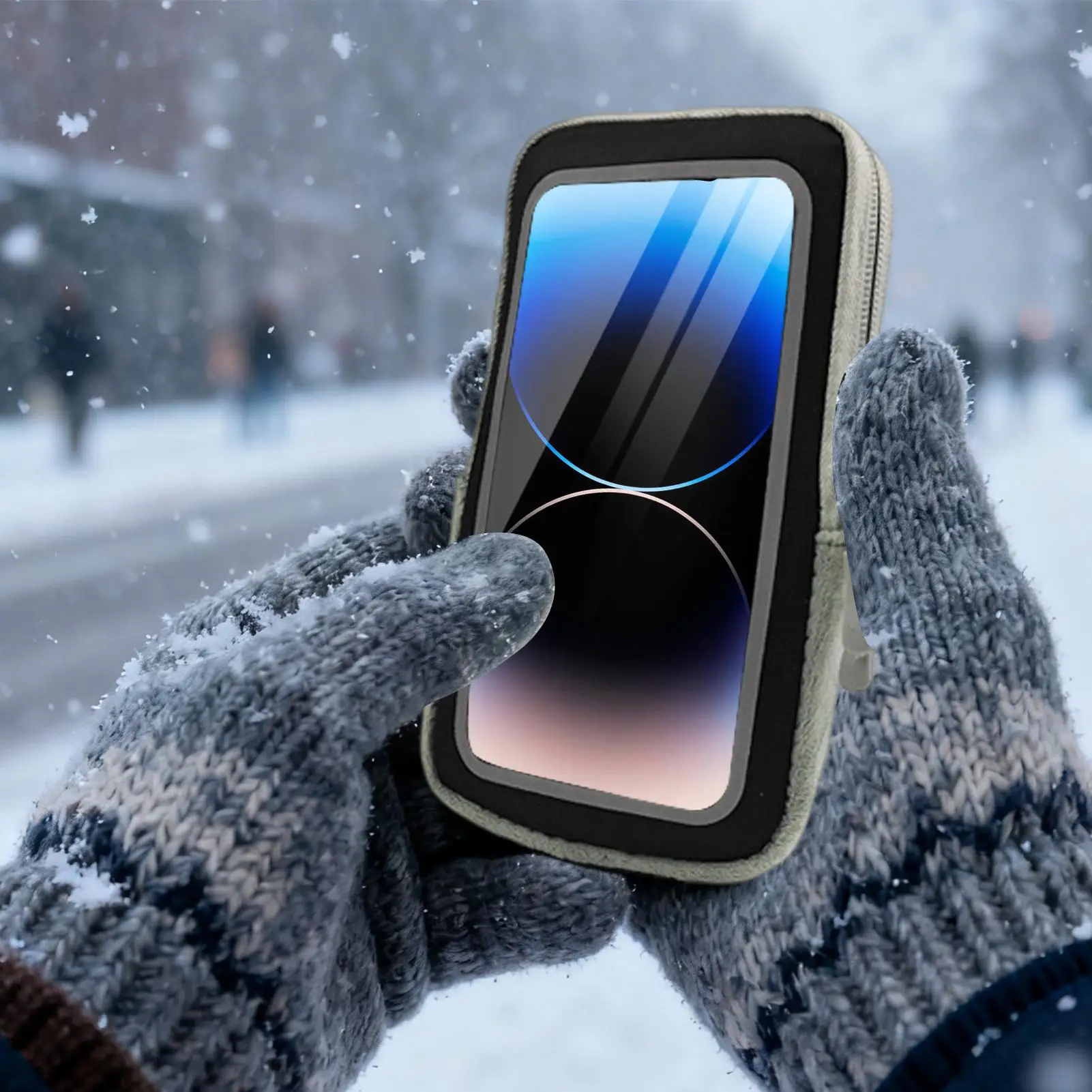 Handyschutzhülle Schneefest Schnellheizend USB-beheizte Tasche Thermische Handytasche für Winter Skifahren Camping Wandern Kaltes Wetter Image