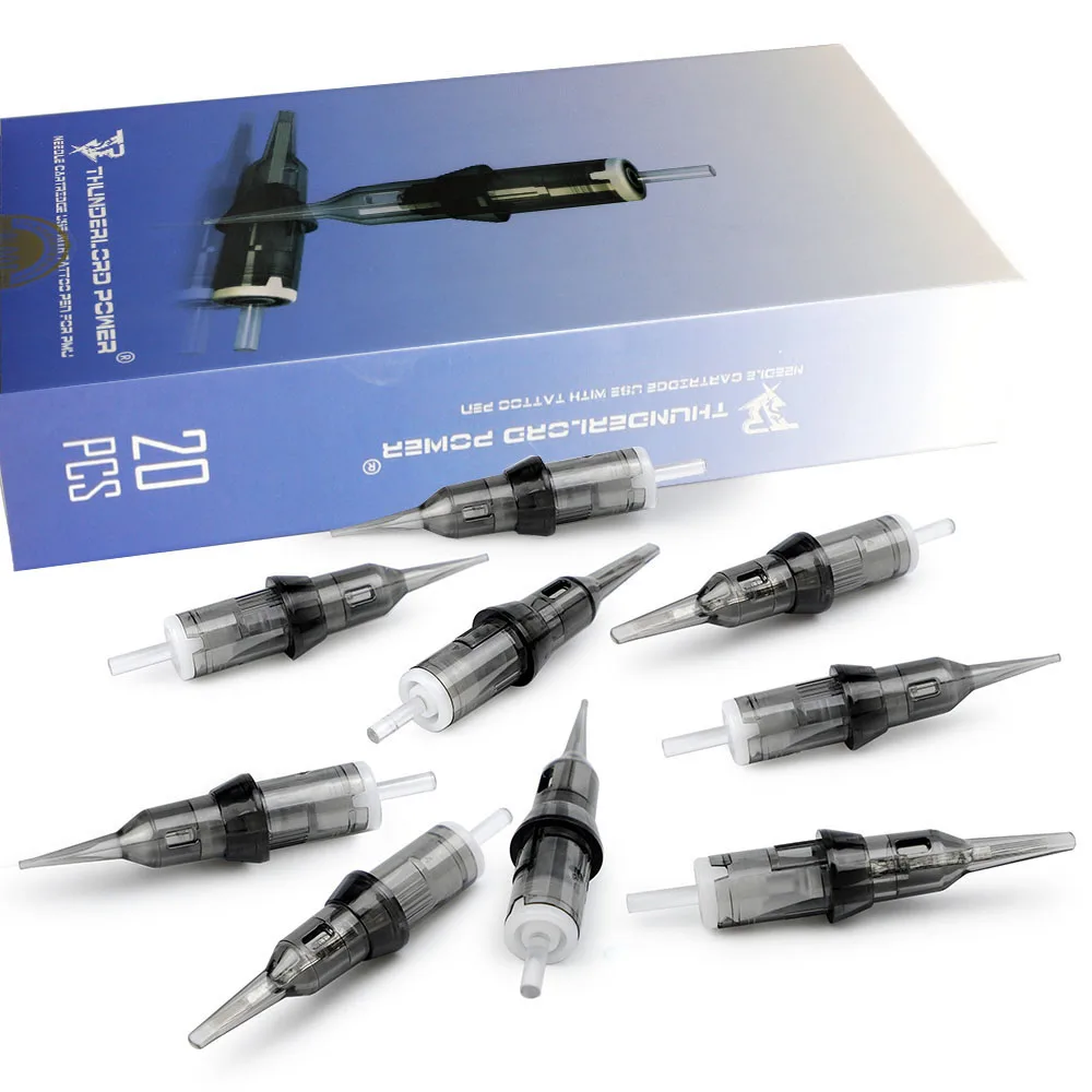 20 stücke Tattoo Nadel 0,16/0,18/0,2mm Einweg Sterilisierte Patrone Nadel für Rotary Maschine Permanent Make-Up nadeln Image