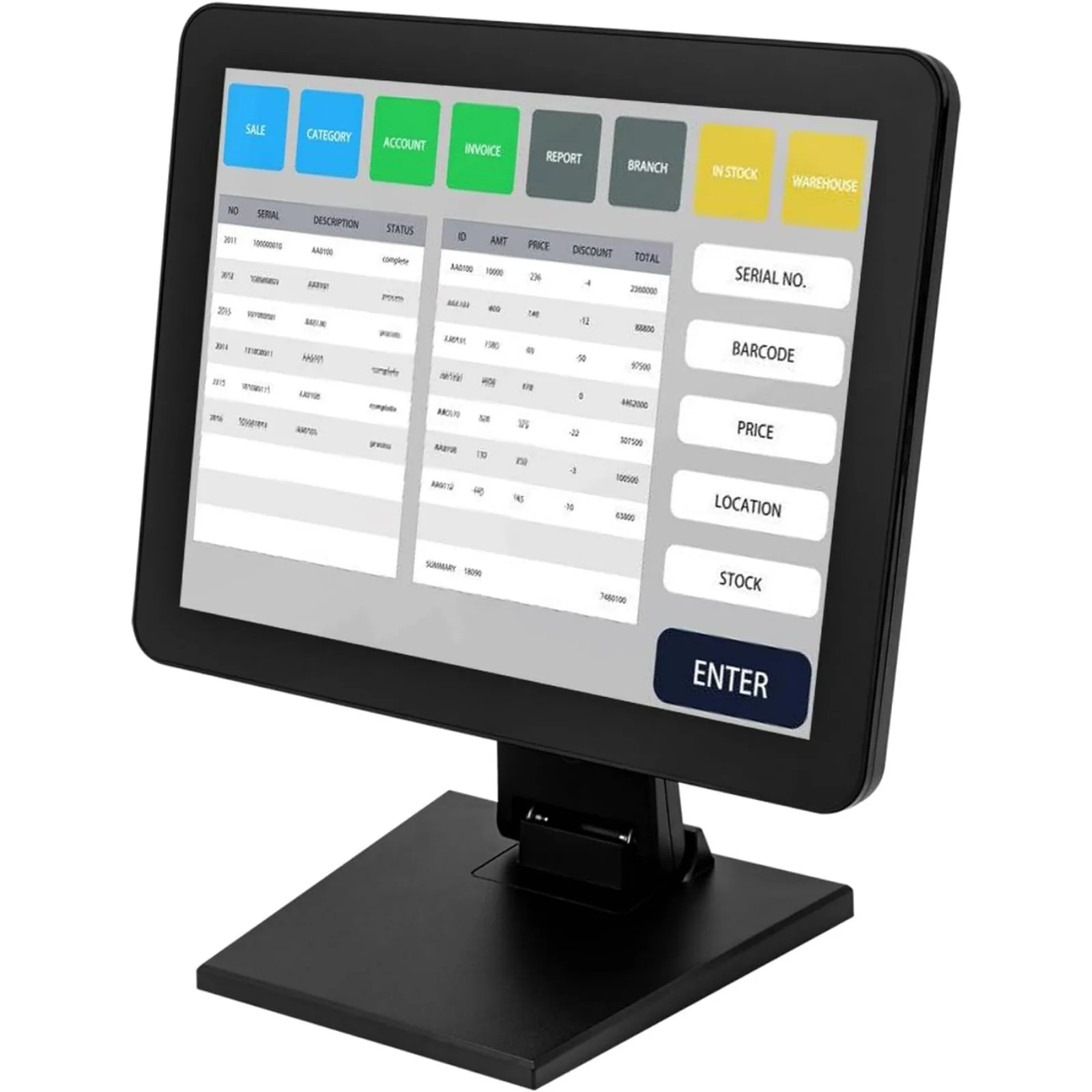 Bildschirmanzeige Kassensystem PC POS-Kasse für Restaurant und Café, 15-Zoll LCD-Kassensystem mit Touchscreen und Rekorder Image