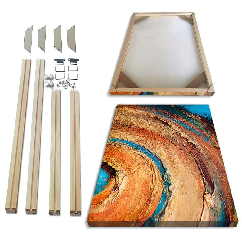 Fotorahmen aus massivem Holz, Bilderplakat-Fotorahmen, 1 Satz DIY-Rahmensatz, geeignet für Wanddekoration, Geburtstagsparty-Dekoration Image