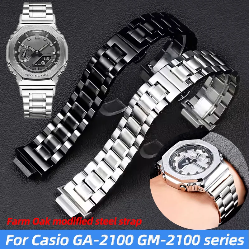 GA2100 GM2100 Metall-Uhrenarmband für Casio G-SHOCK GA-2100 GA-2110 B2100 GM-5600 Modifiziertes Edelstahl-Uhrenarmband für Herren Image