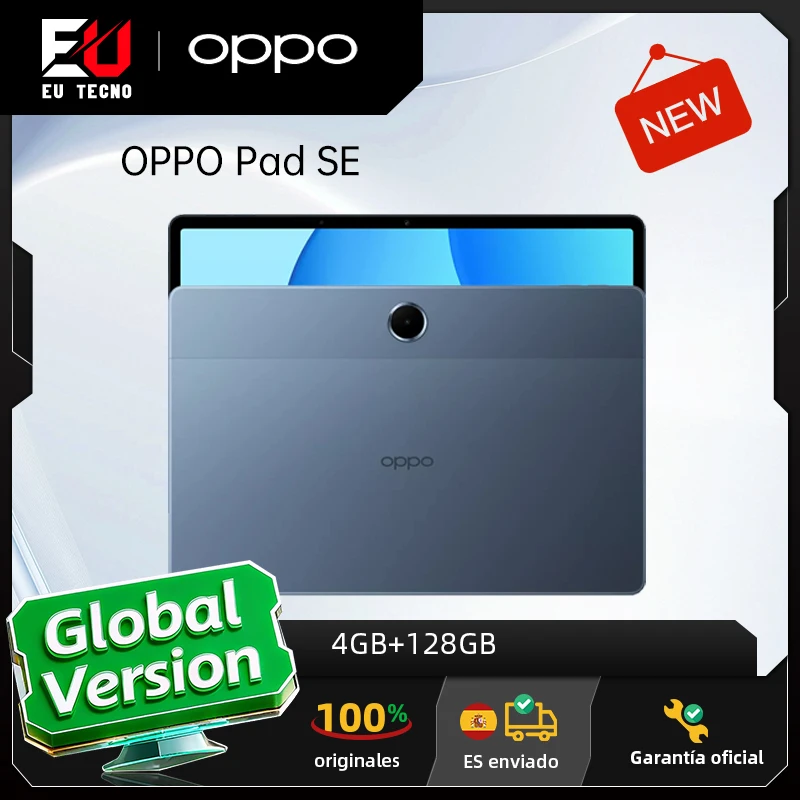OPPO Pad SE 4 GB + 128 GB Blaues Tablet, Auflösung 1920 × 1200, Akku 9340 mAh/36,06 Wh (typisch), 33 W Schnellladefunktion, Gesichtserkennung Image