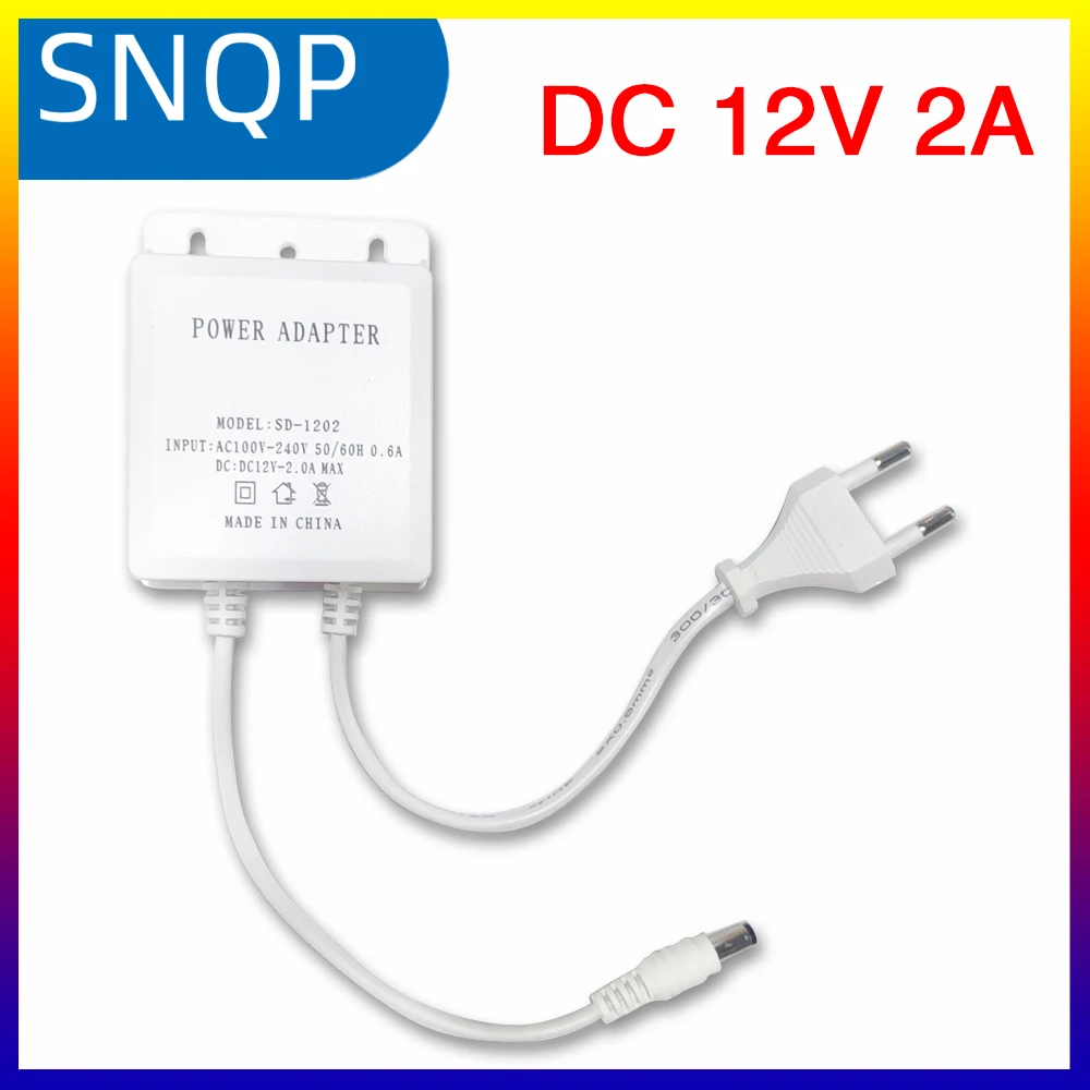 Wasserdicht DC12V 2A EU Power Adapter Für Überwachung CCTV Sicherheit Kameras AHD Kamera DVR NVR Eingang AC100V-240V 5,5mm * 2,1mm Image