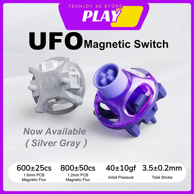 Neue GravaStar UFO Magnetische Schalter mit Tiefem Klickgeräusch, Hot-Swap 40gf Magnetische Lineare Schalter für Tastaturen mit Hall-Effekt Image