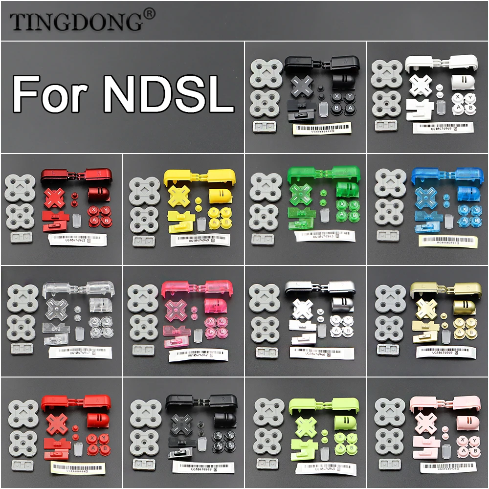 1 Set Ersatz-ABXY-L-R-D-Pad-Kreuztasten-Komplettset aus leitfähigem Kunststoff für DS Lite NDSL Konsole Image