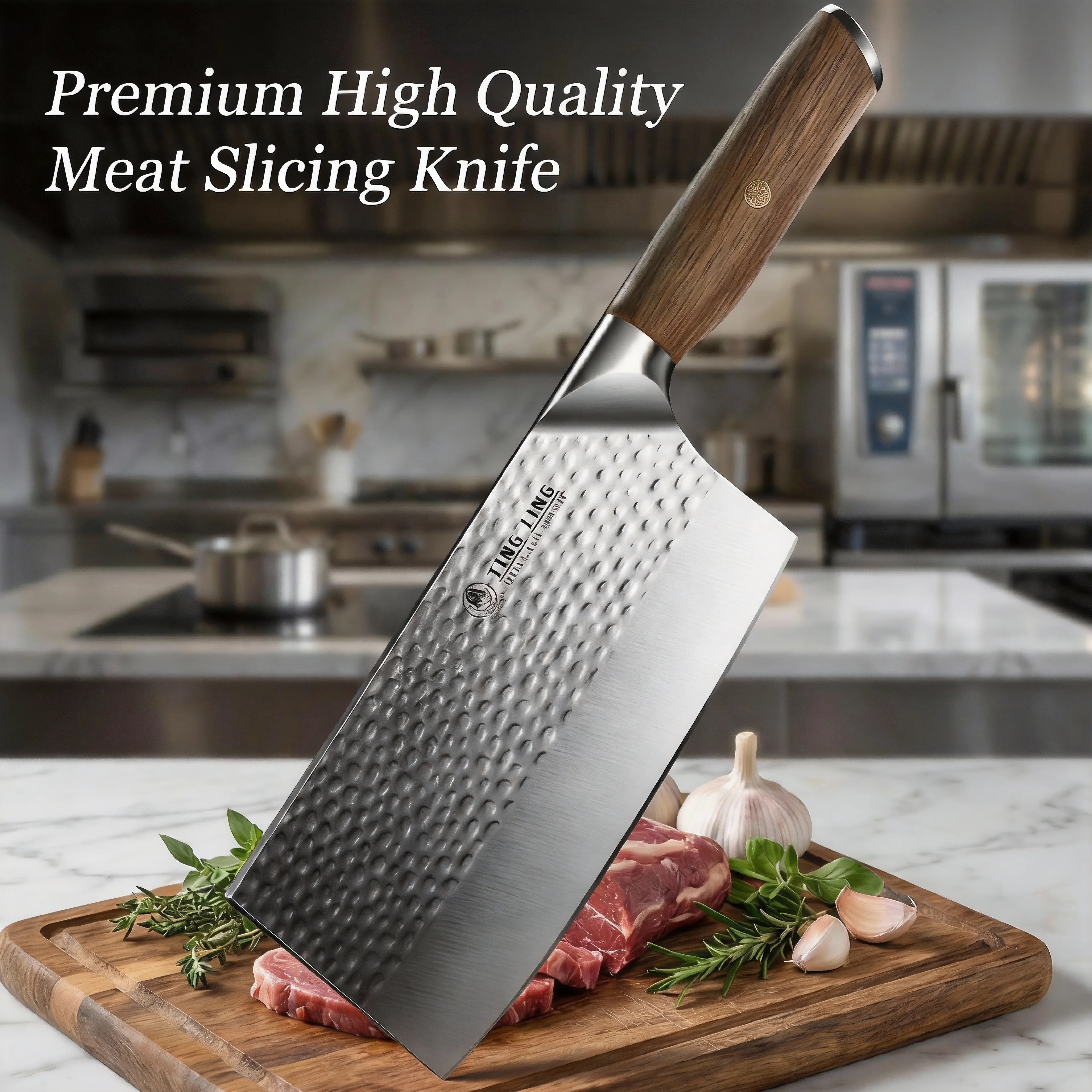 Neues Hochwertiges Schneidmesser - Geschmiedeter Edelstahl mit Rosenholzgriff, Premium-Küchenmesser zum Schneiden Image