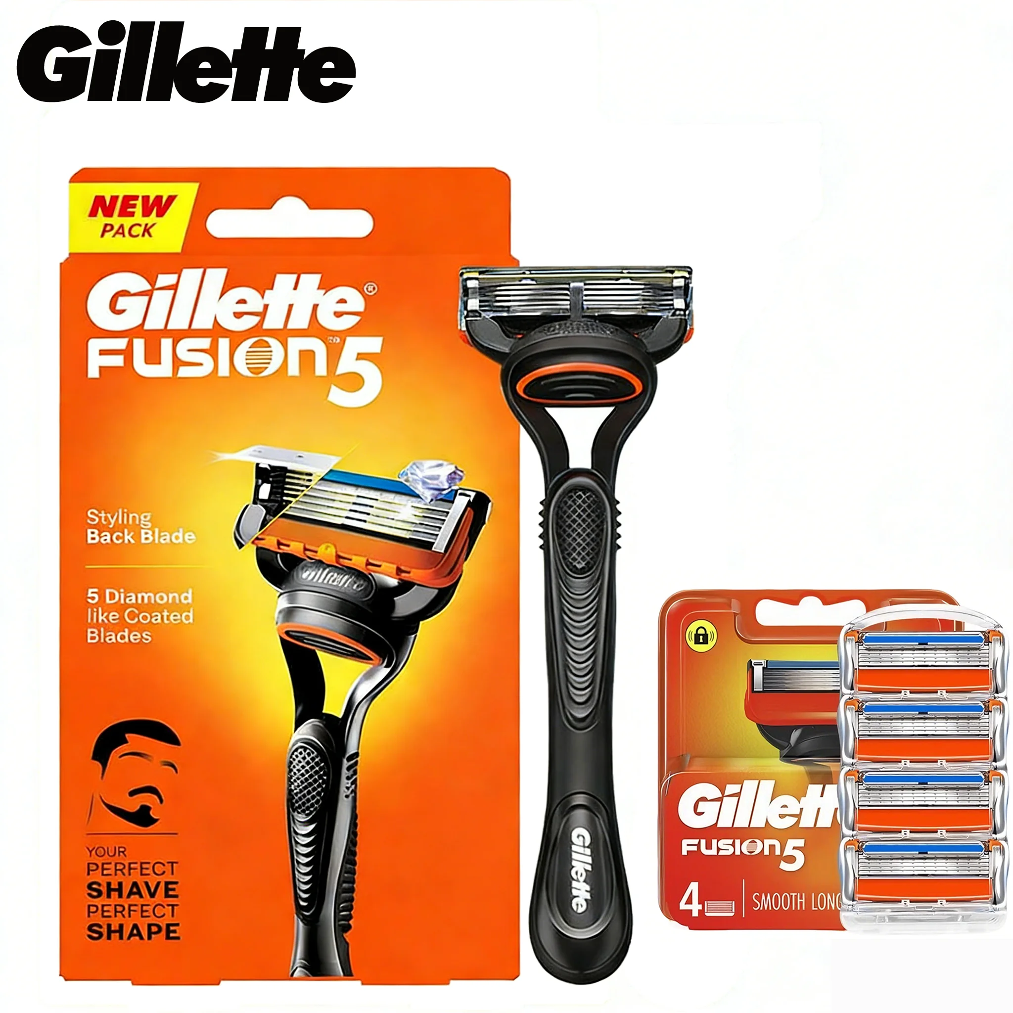 Gillette Fusion5 Rasierer für Männer, Herrenrasierer-Set, Gillette Fusion5 Rasierklingen, Fünfschicht-Rasierklinge, Edelstahlmaterial ﻿ Image