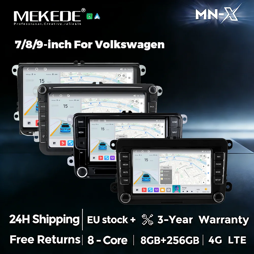 MEKEDE 7 Zoll/8 Zoll/9 Zoll Android 14 Auto Stereo CarPlay Auto Smart System Für VW/Volkswagen Golf Passat B6 B7 Golf Touareg Skoda Octavia Jetta Multimedia Video Player GPS Navigation 2DIN KEINE DVD