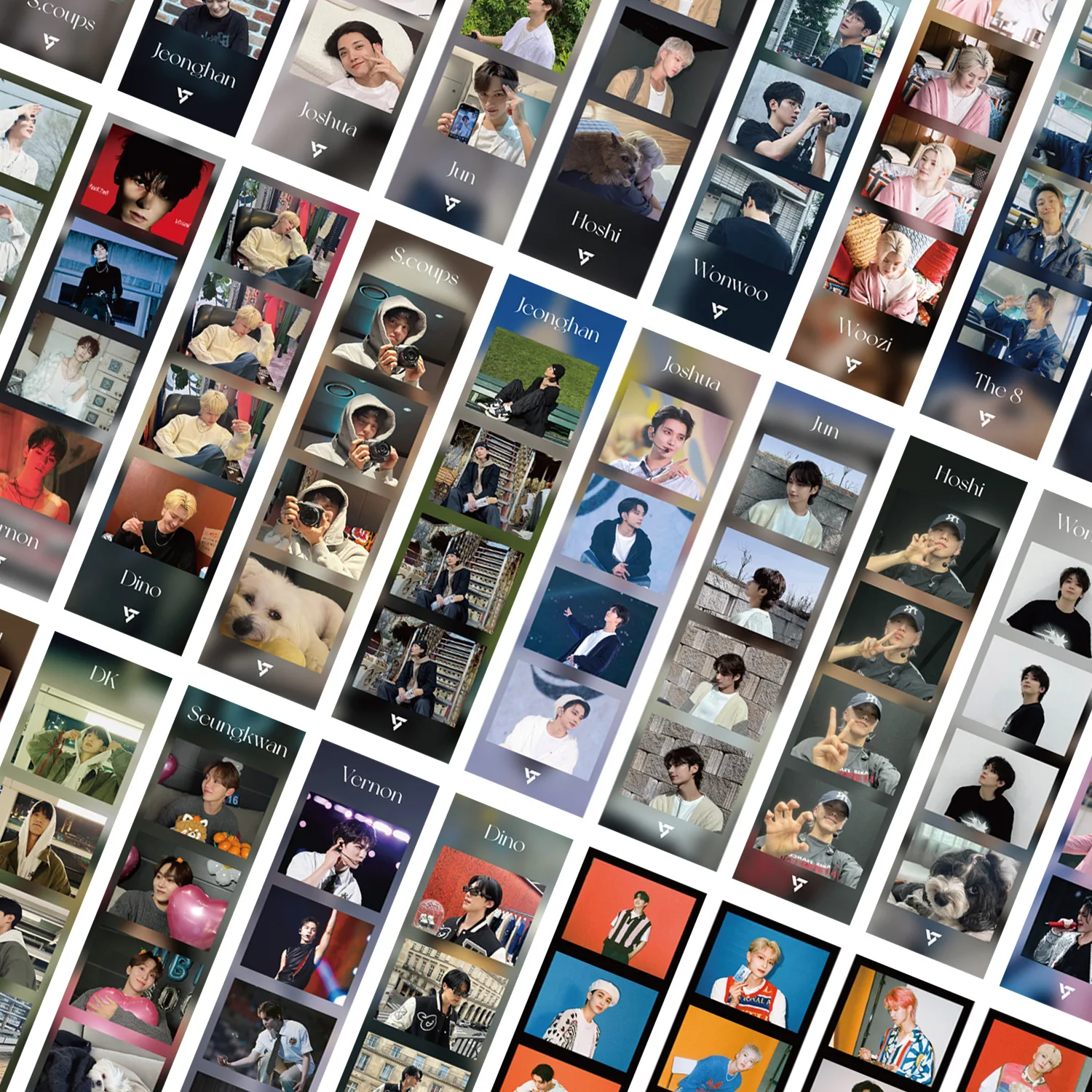 30 Stück Kpop Boy Group 4-Panel-Fotokarten, DIY-Lesezeichen-Set für Tagebuch, Scrapbooking, Lesezubehör Image