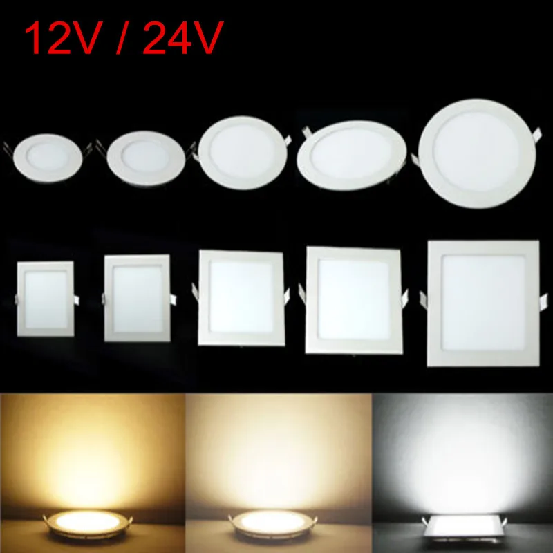 3W 4W 6W 9W 12W 15W 25W Runde/Quadratische LED-Panel-Leuchte Einbaustrahler Deckeneinbauleuchte Warm/Natur/Kaltweiß 12V 24V + Treiber
