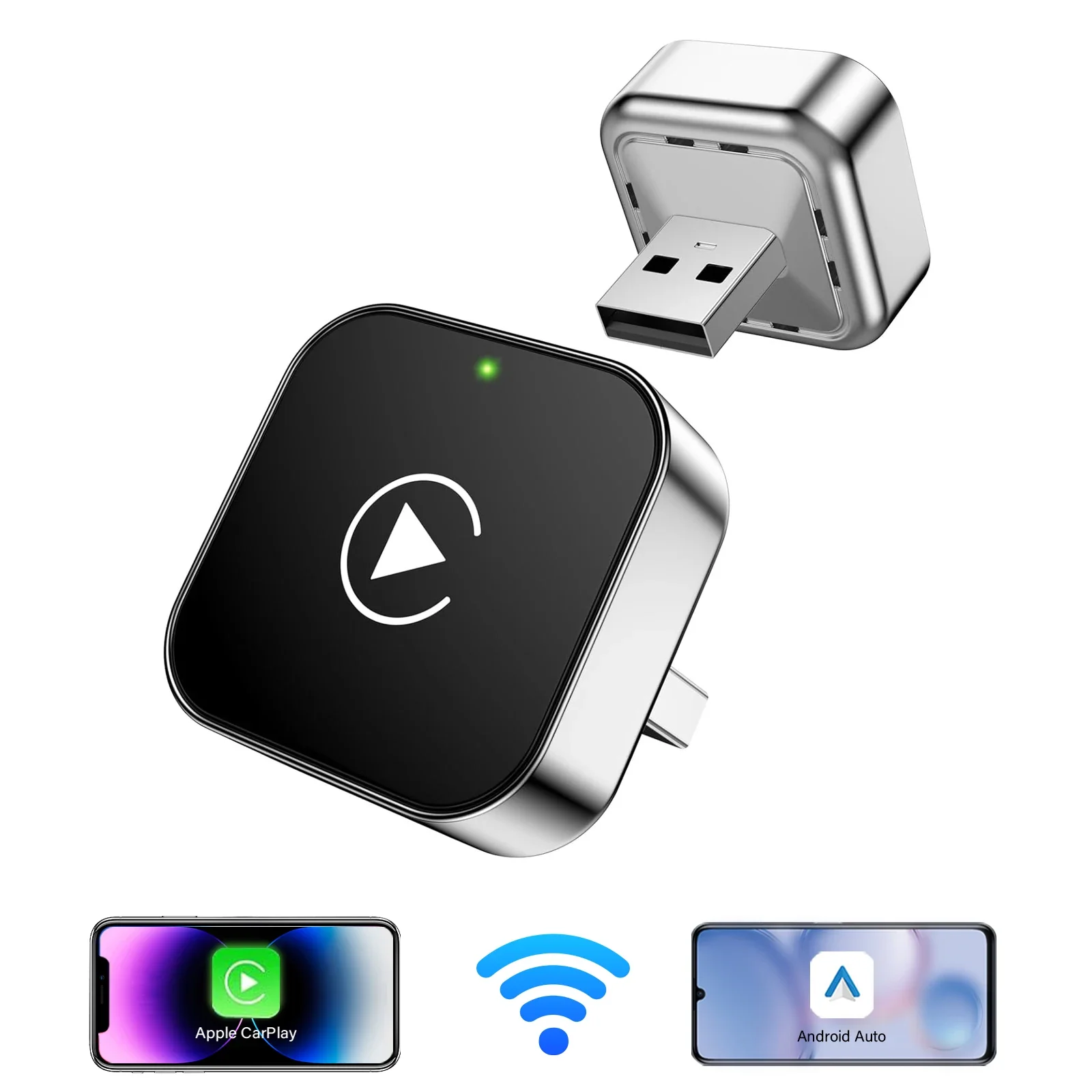 2026 2in1 Wireless CarPlay Dongle Drahtlose Android Auto Adapter AI Smart Box Auto Intelligente Systeme Für Auto Mit Wired CarPlay Image