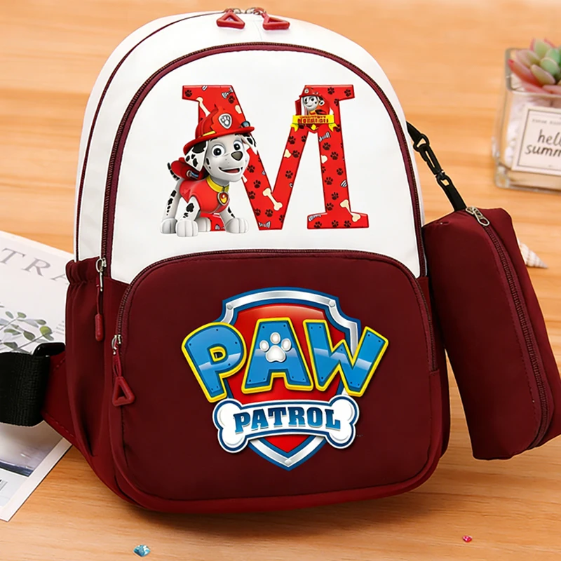 Ensemble de sacs à dos pour enfants, sac d'école avec lettres A-Z, étui à crayons, 2 pièces, sac à dos d'école pour garçons et filles