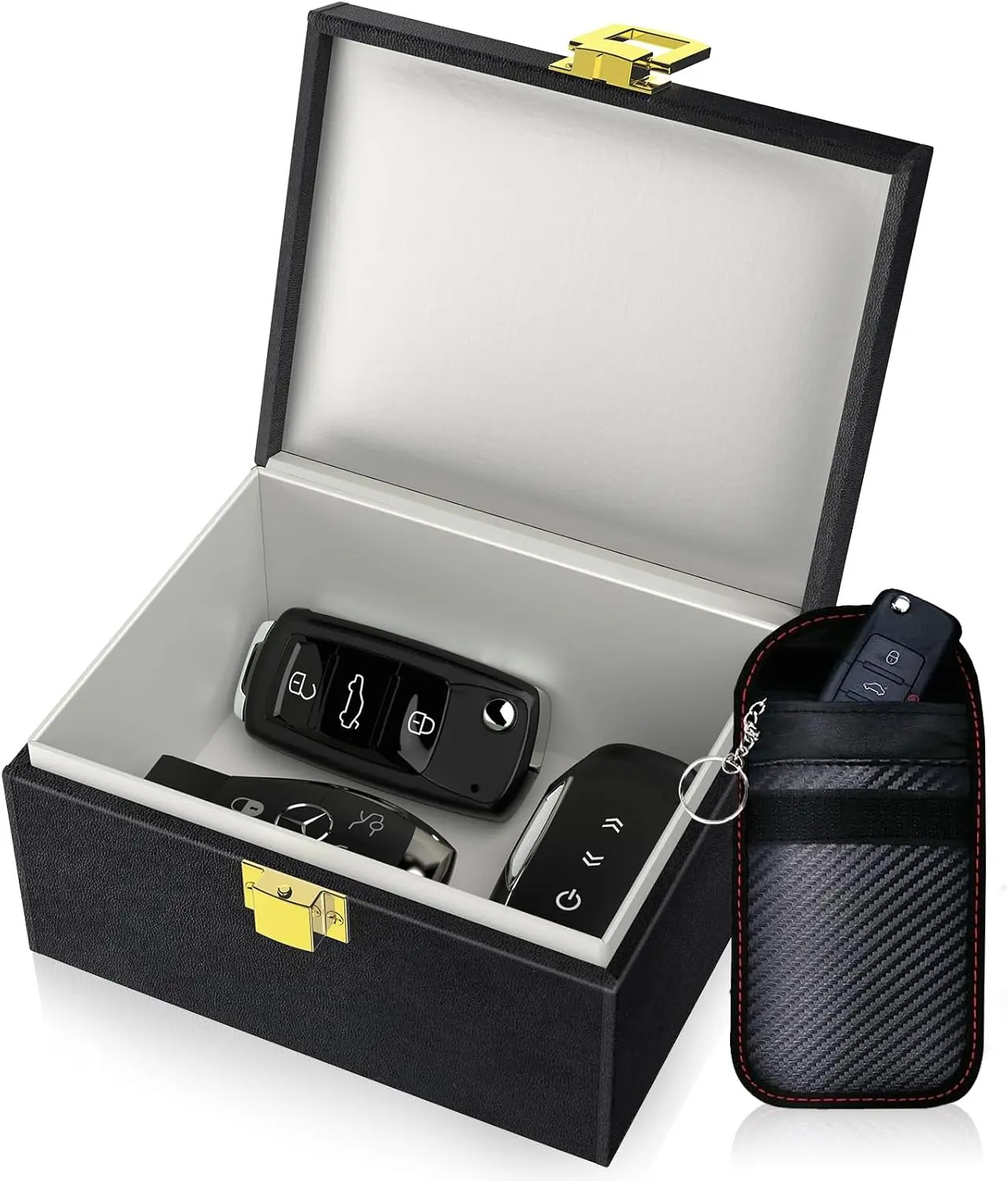 Boîte Faraday avec sacs Faraday pour clés de voiture, boîte de blocage de signal de clé de voiture, protection de sécurité pour clé de voiture d