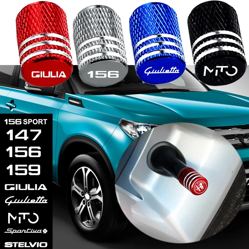 Bouchons de tige de roue de voiture, jante de pneu, Port d'air, Valve de pneu pour Alfa Romeo 147 156 159 SPORT GIULIA Giulietta MITO SPORT Sportiva Stelvio