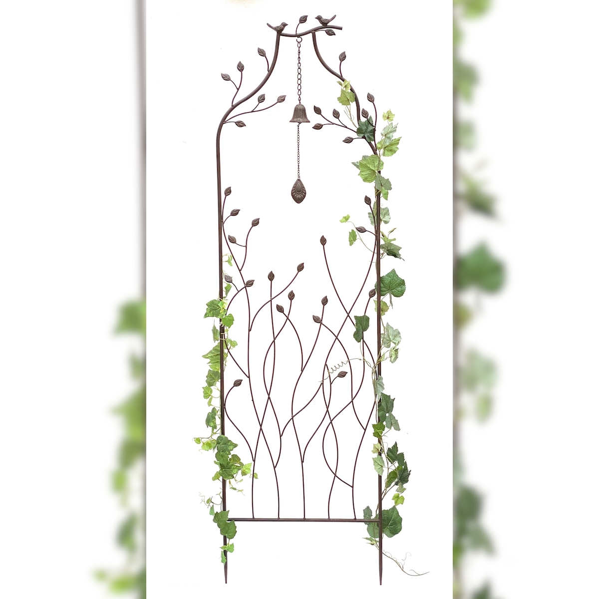 DanDiBo Rankhilfe Metall mit Glocke Rankgitter 170 cm 93994 Kletterhilfe Bodenstecker Blumenhalter Ranksäule Image