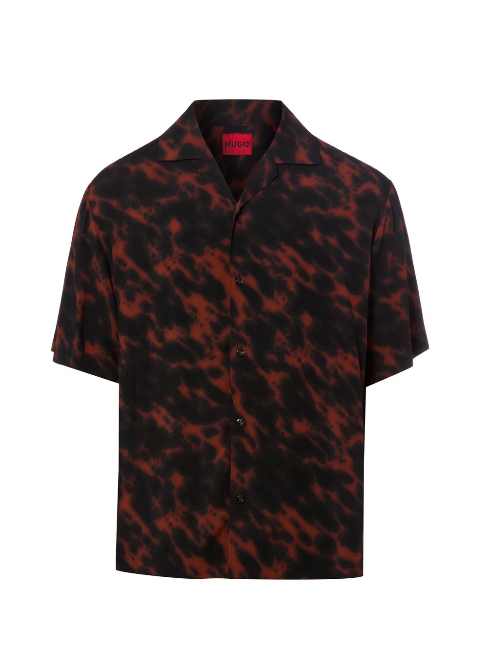 HUGO Kurzarmhemd Herren Comfort Fit Viskose schwarz, L Image