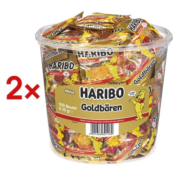 Haribo 2x 100er-Pack Fruchtgummi »Mini Goldbären« 1000g Image