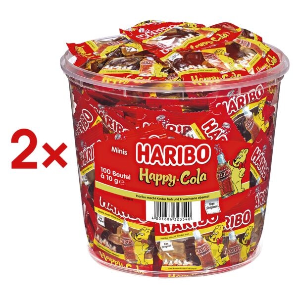 Haribo 2x 100er-Pack Fruchtgummi »Happy Cola« 1000g Image