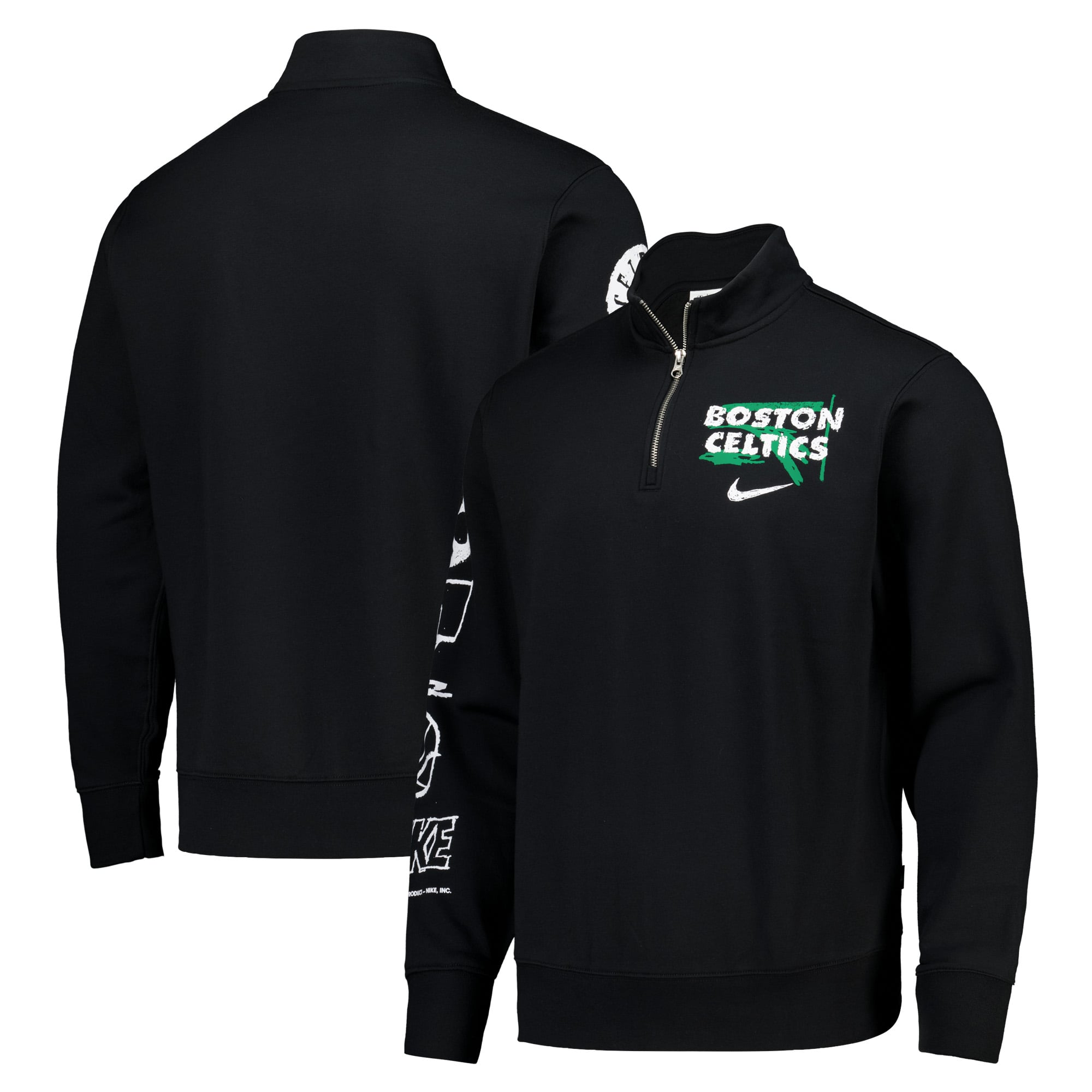 Boston Celtics Nike Courtside Half-Zip-Oberteil – Schwarz – Herren