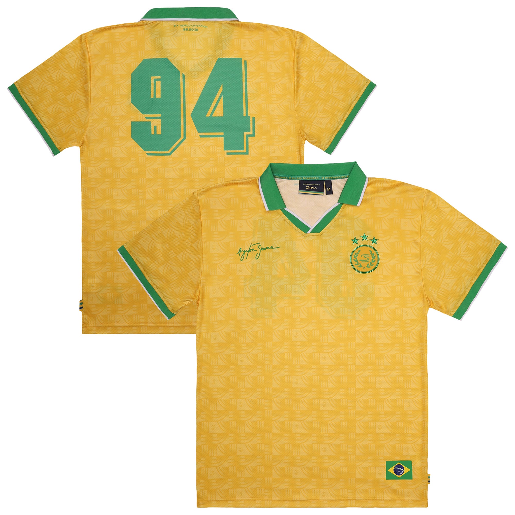 Maillot de football Ayrton Senna 94 coupe décontractée - Jaune - unisexe Taille: 3XL