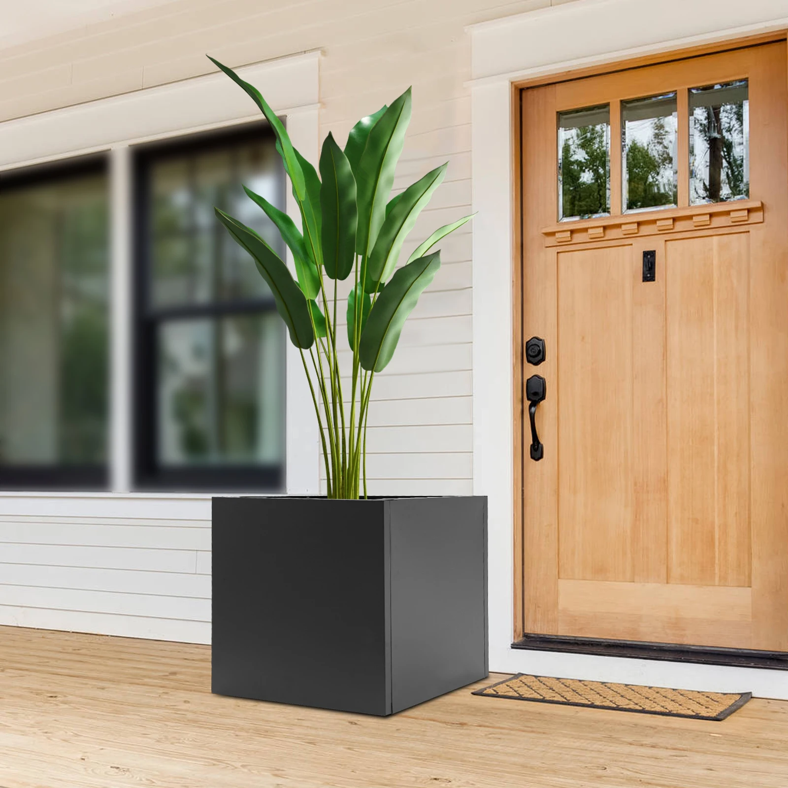 Großes Stahl-Hochbeet 24x24x24 Zoll Rostfreier Pflanzkasten für Außenbereich Terrasse Hof Gemüse- und Blumenanbau Einfache DIY-Montage Image