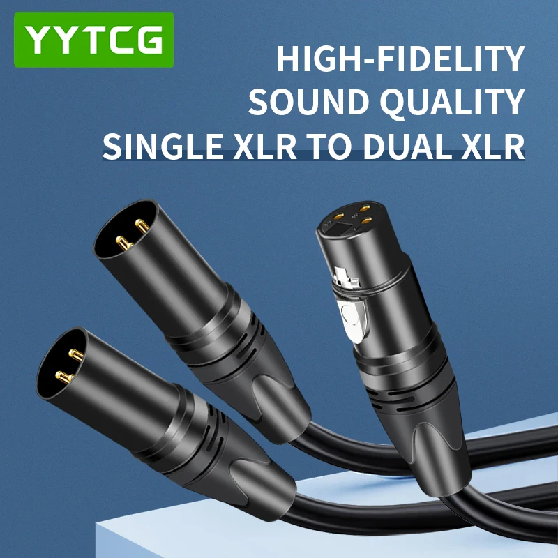 Cavo Splitter XLR, 1 XLR Femmina a 2 XLR Maschi o XLR F a 2 XLR M, Cavo Patch Y Bilanciato, Adattatore Audio per Microfono