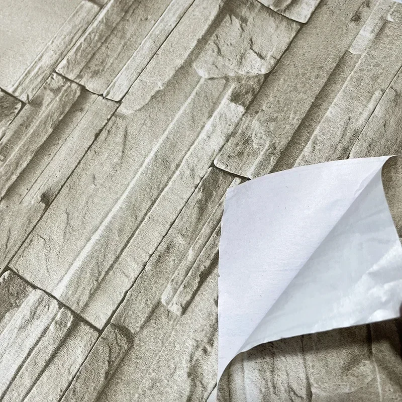 Selbstklebende Tapete mit weißem Ziegelsteinmuster, Retro-Hintergrundwand, Wohnzimmer, Esszimmer, Bar, Aufkleber, selbstklebende Tapete