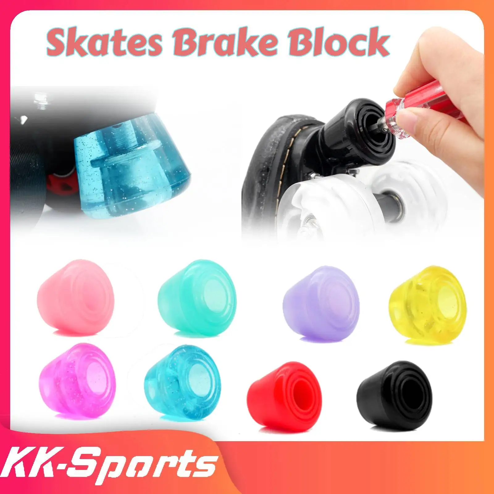 2er-Pack Rollschuhe für Bremse, Inline-Skates, Rollbremsblöcke, rutschfeste Sicherheits-Zehenstopper, Skating-Übungen