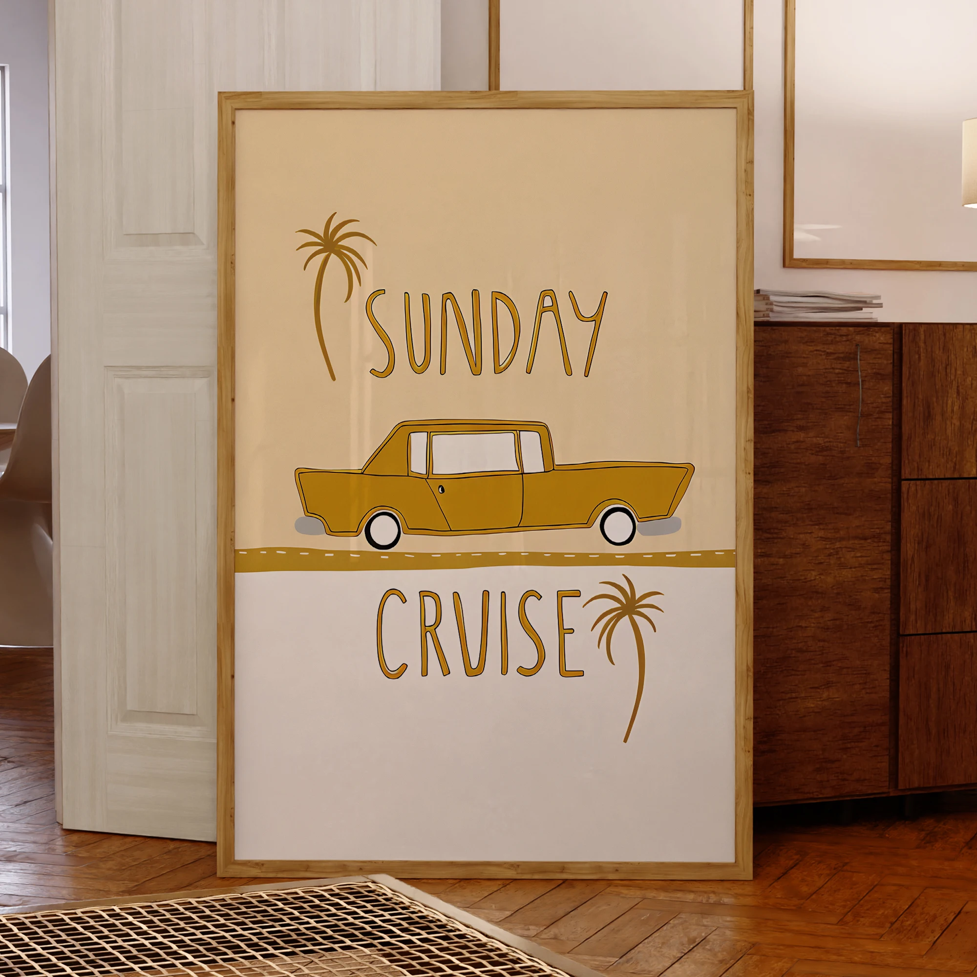 Sunday Funday von Little Peach & Pip Wandkunstdrucke, Leinwandgemälde, Poster, Bild für Wohnzimmer, Schlafzimmer, Esszimmer, Heimdekoration Image