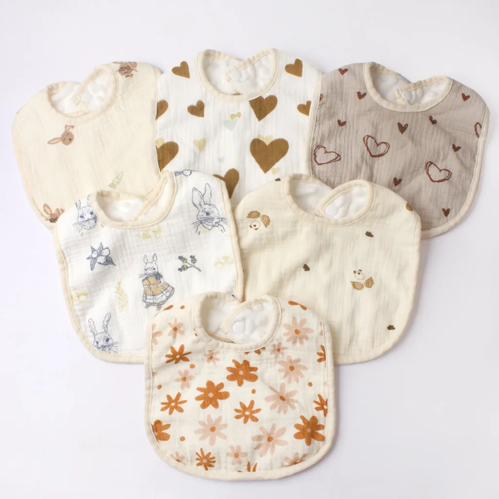 Baby Lätzchen reine Baumwolle Jungen und Mädchen Sabber Lätzchen wasserdicht Herbst und Winter dicke Neugeborene Lätzchen quadratischen Schal Kinder produkt Image