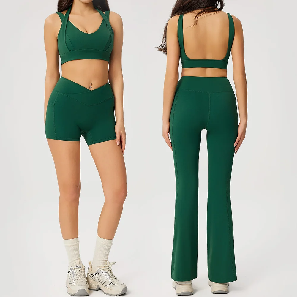 Ensemble de sport 2 pièces pour femme : Leggings de fitness push-up et tenue de yoga pour l'entraînement et le sport