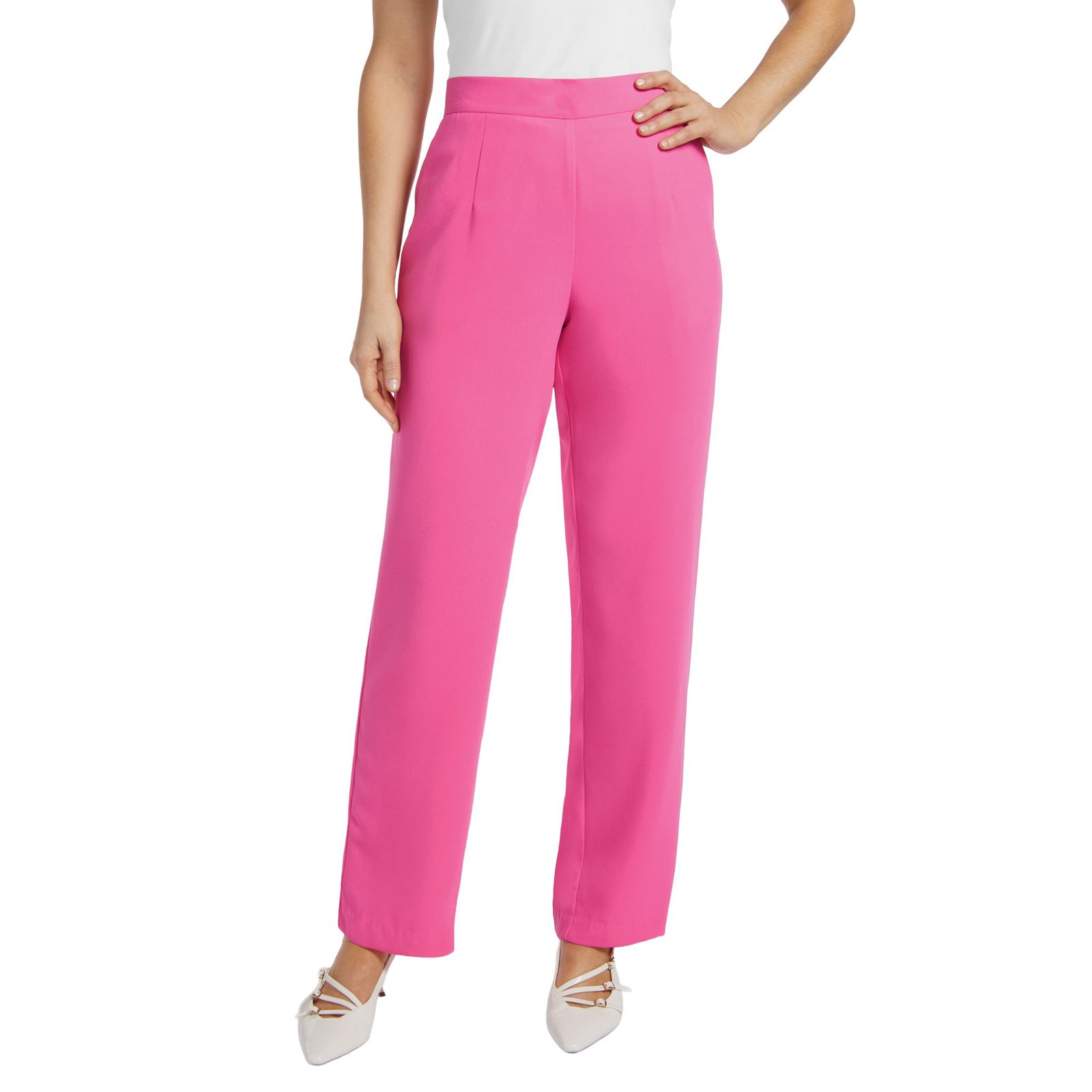 Masseys Classic Suit Pant (Size 8) Rose Pink, Polyester