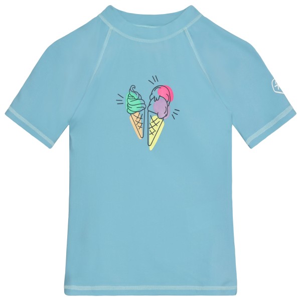 Color Kids - Kid's T-Shirt with Print - Lycra Gr 110 blau/türkis