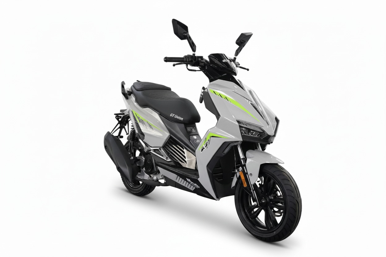 Motorroller GT UNION "Matador A7, 125 ccm, 85 km/h", grau, grün, schwarz, Motorroller, ohne Topcase, 85 km/h, B:74,4cm H:110cm L:190,7cm