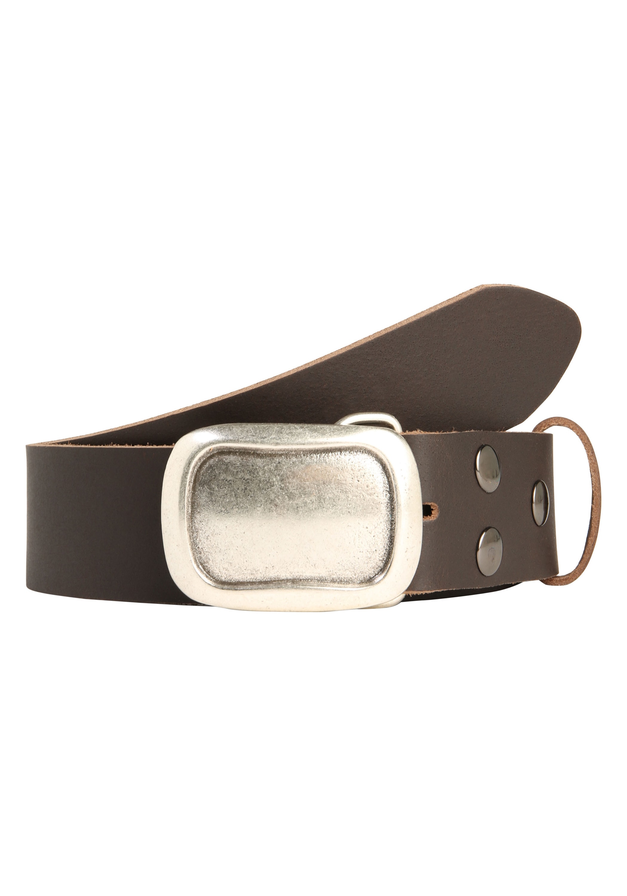 Ledergürtel RETTUNGSRING GÜRTEL "Wechselgürtel", Damen, Gr. 120, dunkelbraun, Büffelleder, Gürtel Ledergürtel Image