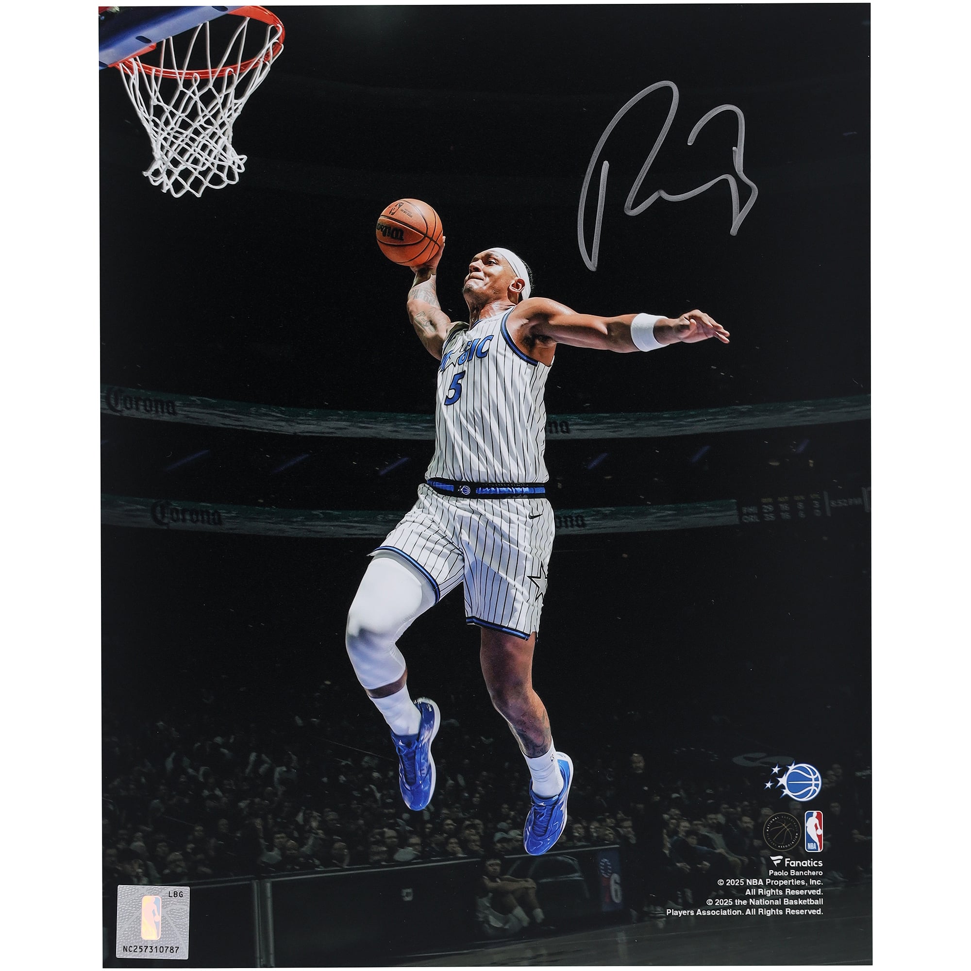 Paolo Banchero Orlando Magic signiertes 8" x 10" Dunk vs. 76ers Spotlight-Foto