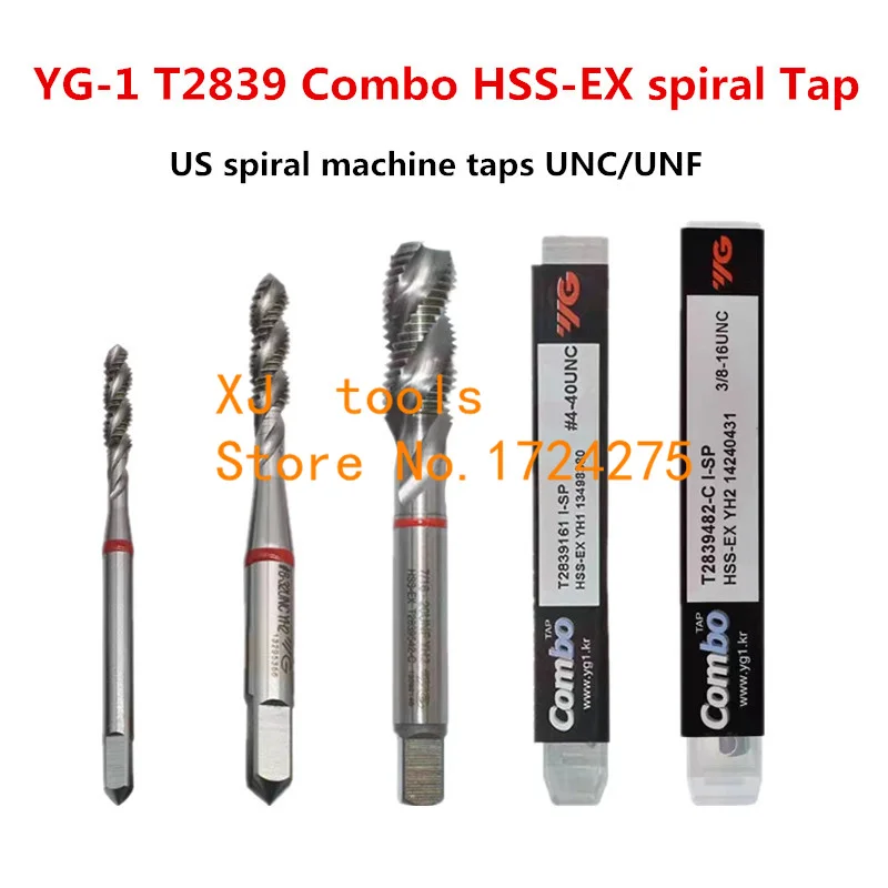 YG-1 T2839 Combo HSS-EX rubinetto a spirale 4-40 12-24 1/4-20unc 5/16-18 3/8-16 7/16-14 1/2-13unc 9/16-12 5/8-11 3/4-10unc 4-48 10-32UNF