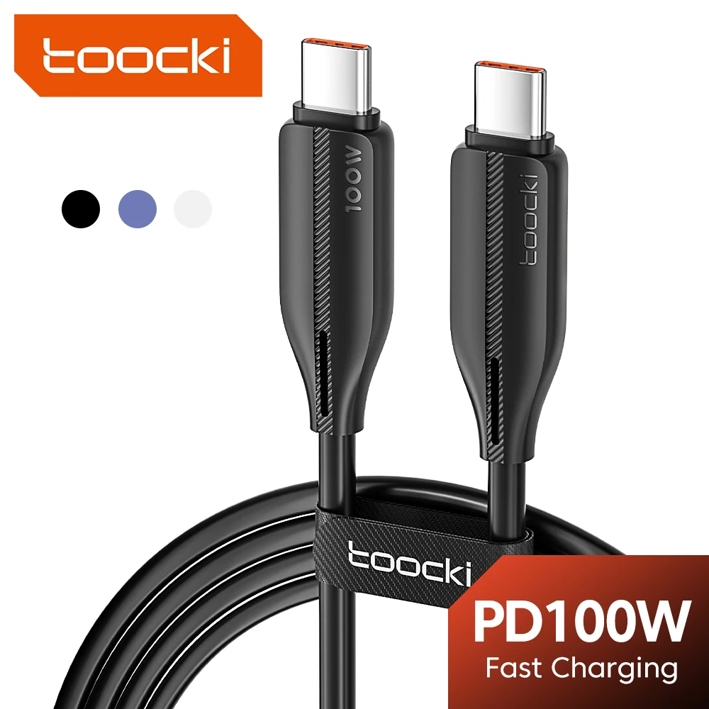 Cavo Toocki da USB C a USB C 100W 5A PD cavo di ricarica rapida di tipo C per Macbook Samsung Huawei XIoami Realme 100W cavo USB di tipo C