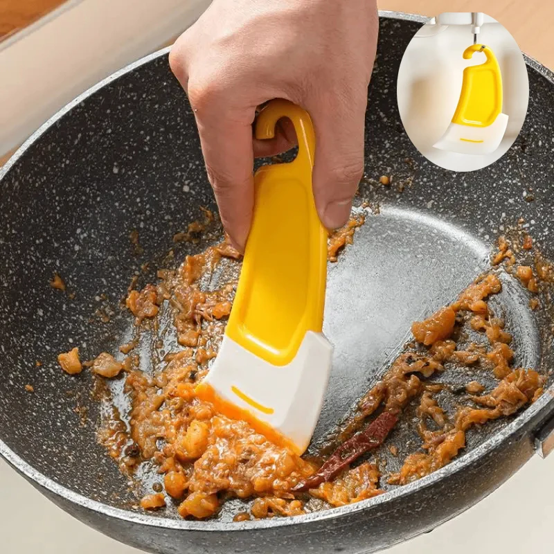 Grattoir à poêle en Silicone, spatule, grattoir de cuisine, lame souple, antiadhésif, ustensiles de cuisine doux, outil de nettoyage de cuisine polyvalent