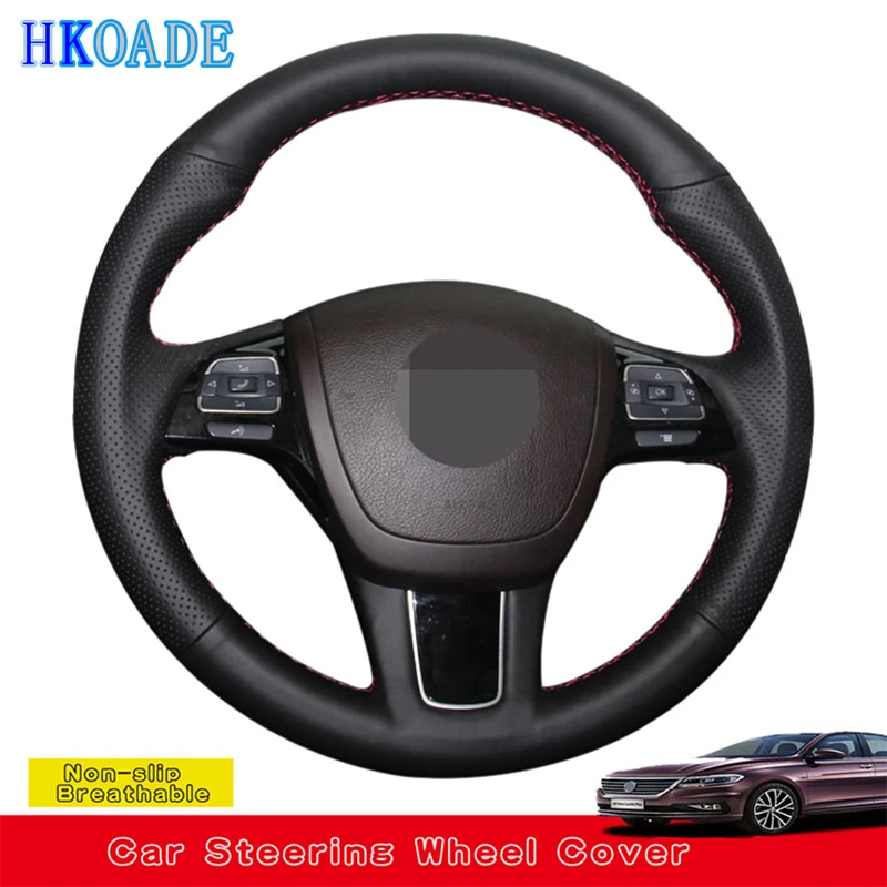 Personalizza il coprivolante in pelle in microfibra per Volkswagen VW Touareg 2010 2011 2012 2013 2014 2015 2016 2017 2018