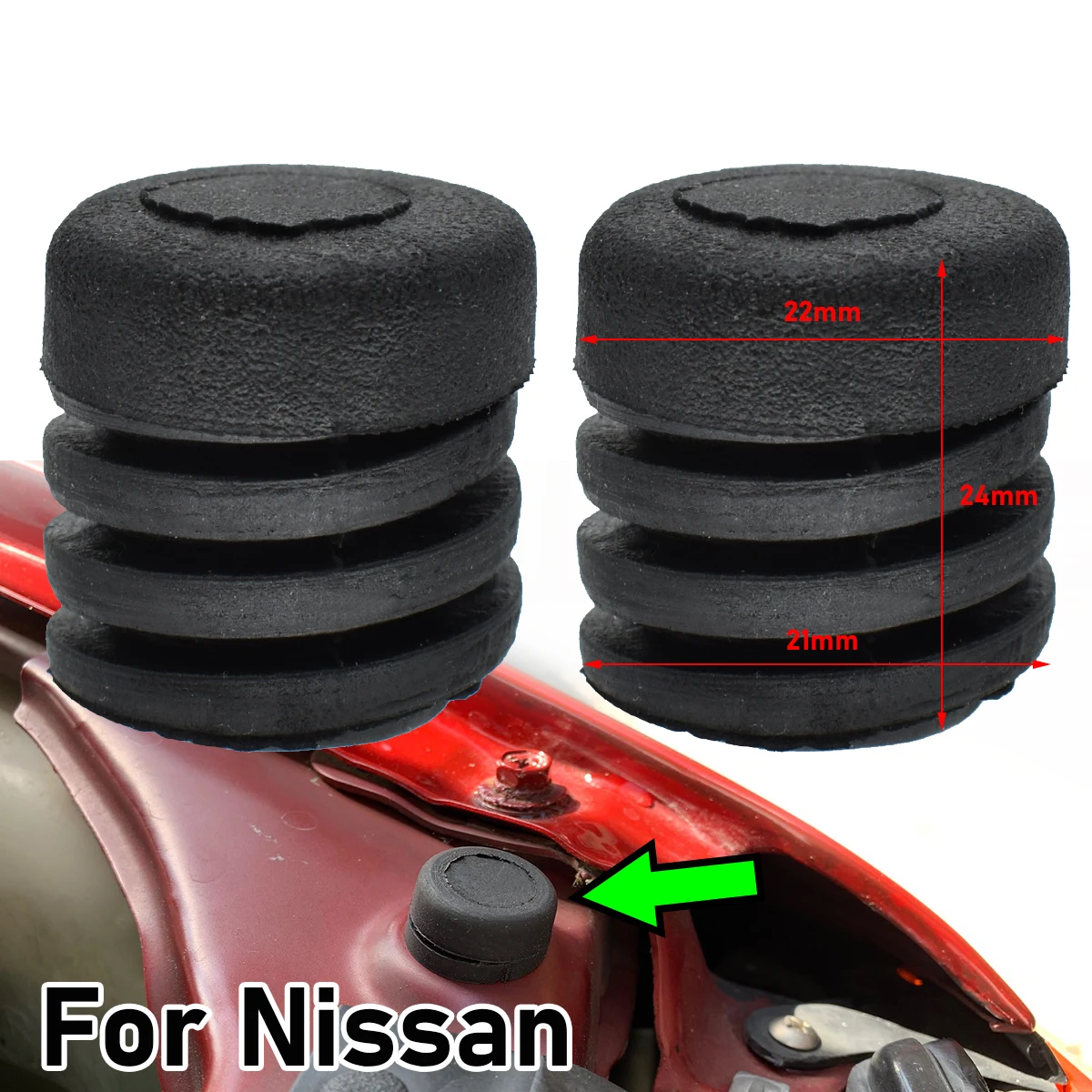 2x paraurti Auto cofano cofano coperchio portellone gomma tampone di arresto per Nissan 65822-01M00 Auto porta Buffer Pad cuscino rondella accessori