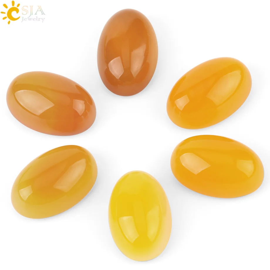 Csja 20X30 Mm Naturale Giallo Onice Cabochon per La Fabbricazione di Anelli di Forma Ovale Agate Branello Allentato Cab Risultati Dei Monili artigianato Fai da Te 1 Pc G276