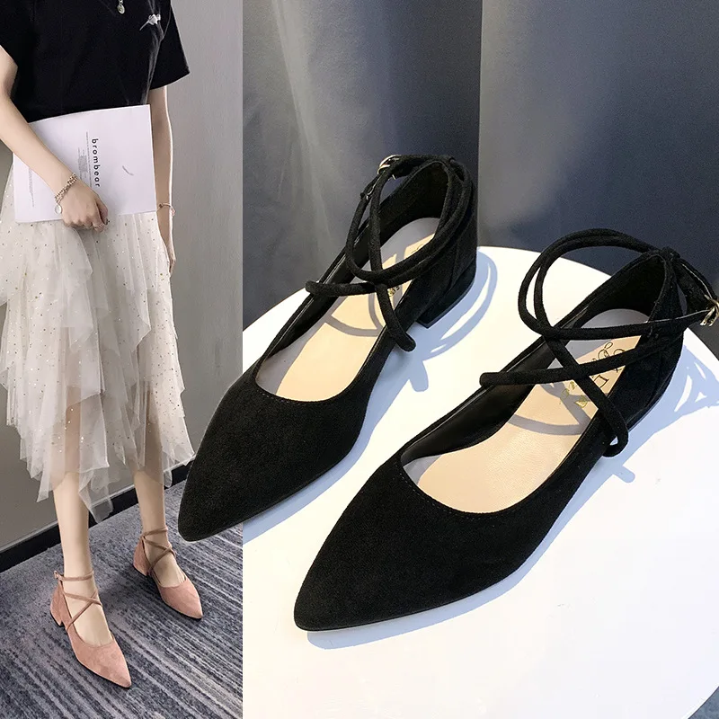 New Fashion Primavera Autunno Scarpe da donna Scarpe basse nere Scarpe da donna Scarpe basse a punta Scarpe basse da donna di moda Taglia 34-41