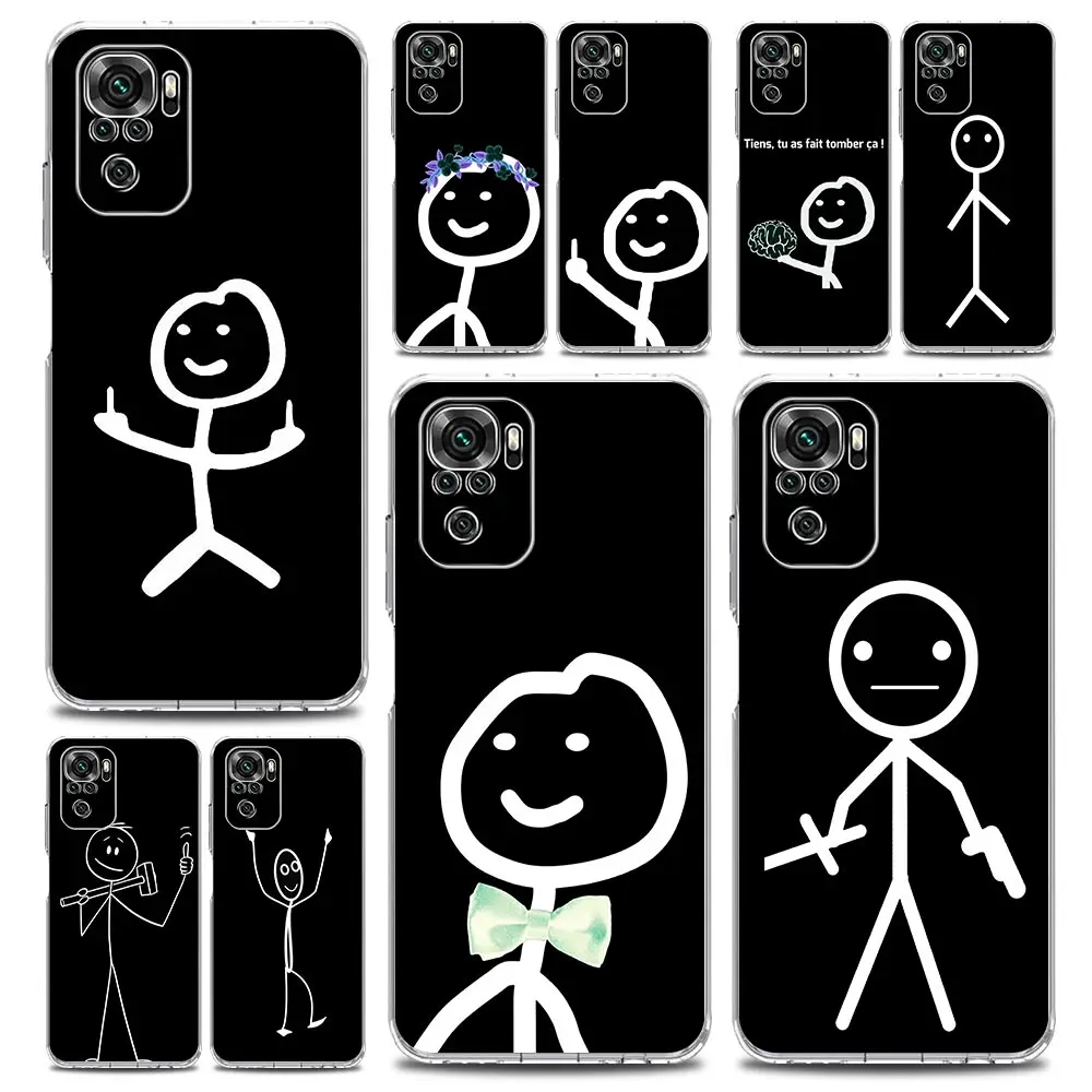 Divertente simpatico cartone animato Matchman Clear Phone Case per Xiaomi Redmi Note 12 5G 9S 9 8 10 11 Pro + 9T 8T 10C 9C 9A 7 Pro Soft TPU Cover