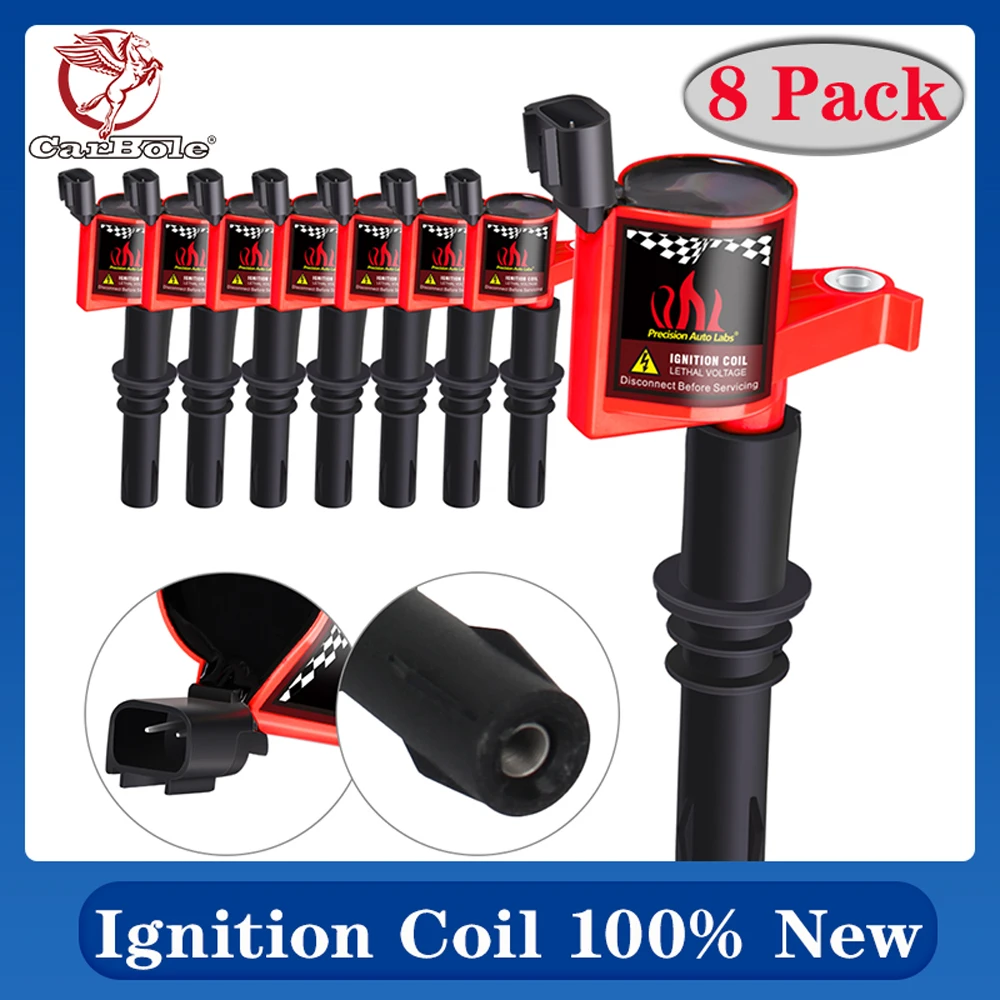 100% nuova bobina di accensione adatta per Ford F150 Expedition 4.6/5.4L Triton V8 2004 2005 2006 2007 2008 bobine di accensione 8 confezioni rosso nero